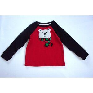 Lightning Bug Toddler 3T Holiday Polar Bear Long Sleeve Shirt Red Black NWT $30